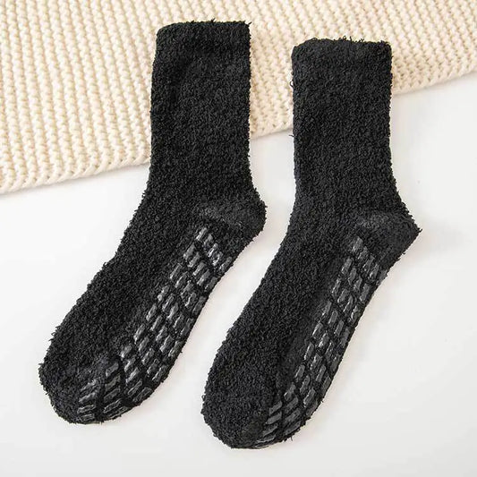 Men's Thick Coral Fleece Socks, Warm Mid-Calf Style