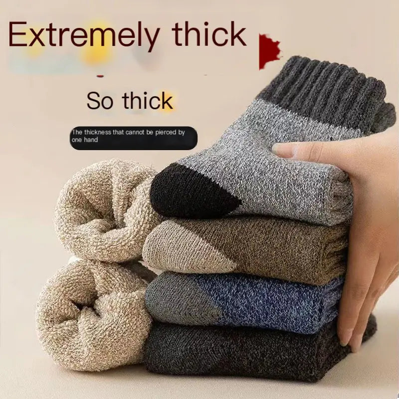 Thick Warm Wool Socks for Autumn and Winter (Mid-Calf)
