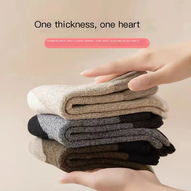 Thick Warm Wool Socks for Autumn and Winter (Mid-Calf)