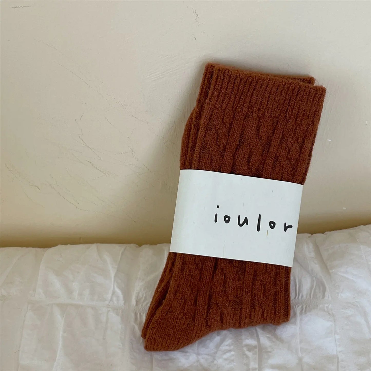 Warm Thick Japanese Solid Color Mid-Tube Socks