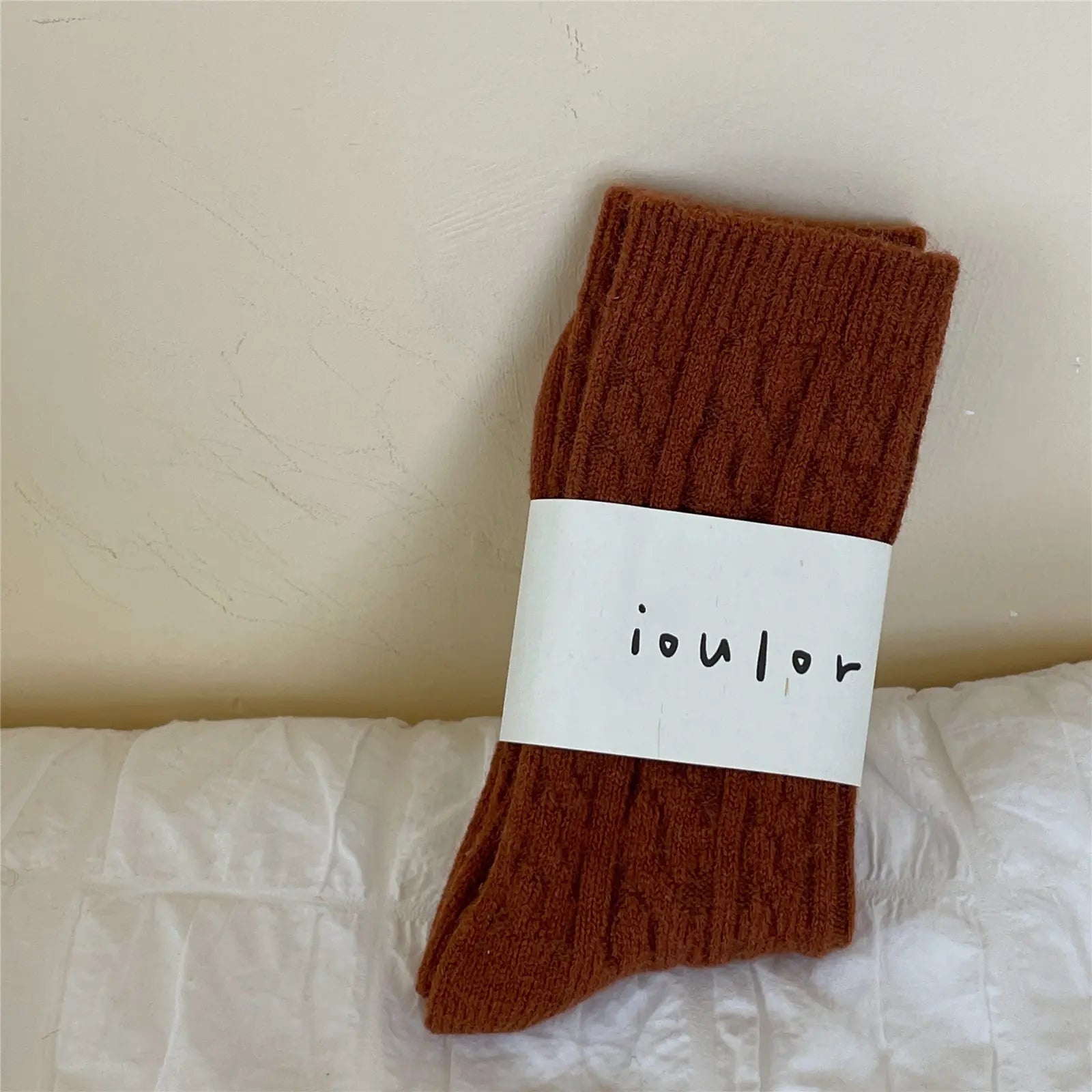 Warm Thick Japanese Solid Color Mid-Tube Socks