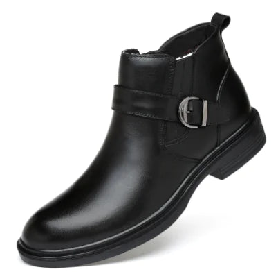 Plush Cowhide Cotton Business Boots Leather Shoes