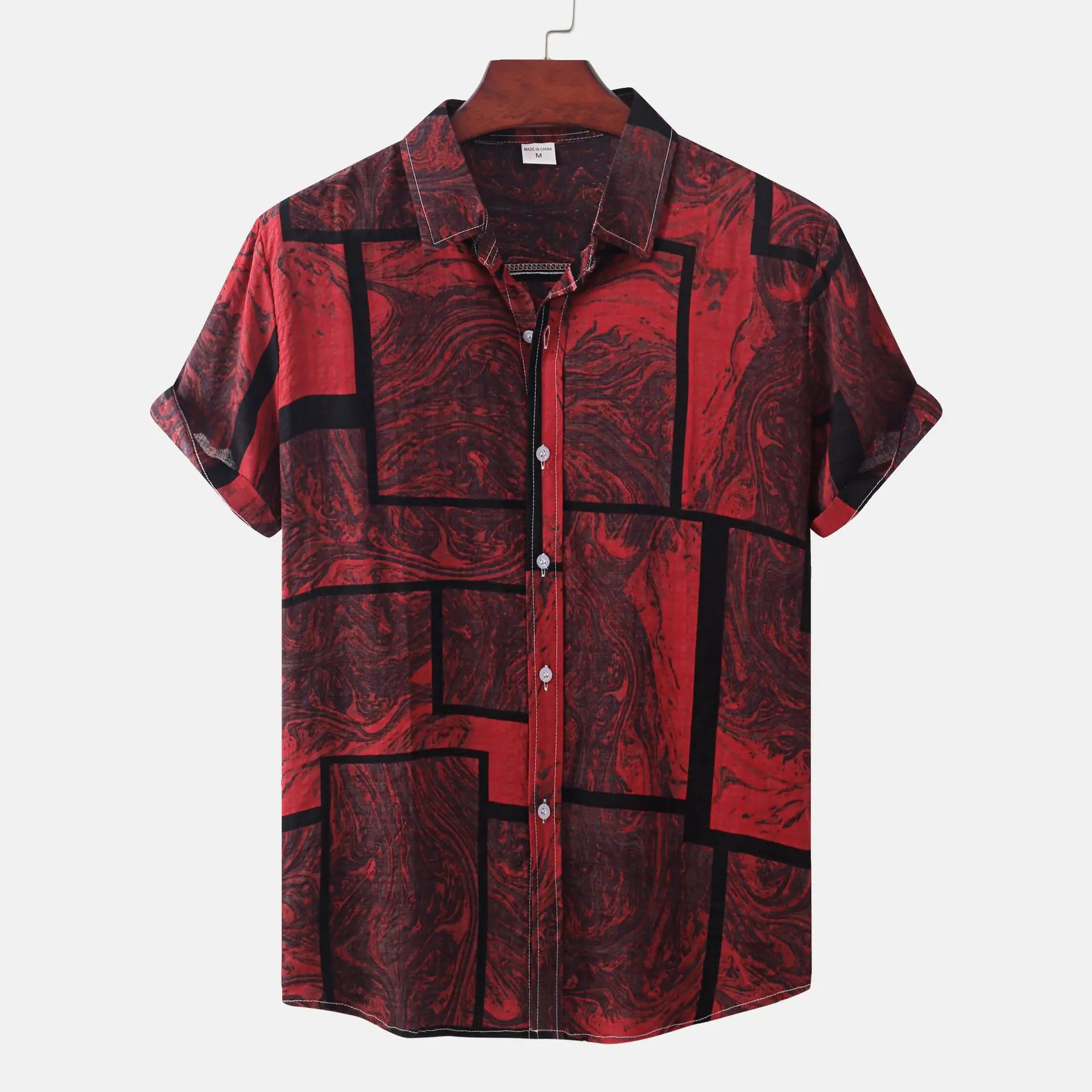 Men's Short Sleeve Casual Button Shirt