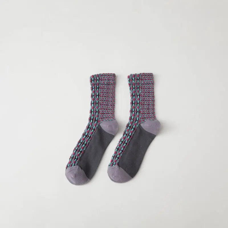 Retro Japanese British Style Cotton Tube Socks