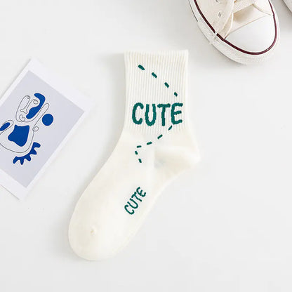 Medium Length Cartoon Jacquard Socks for Women