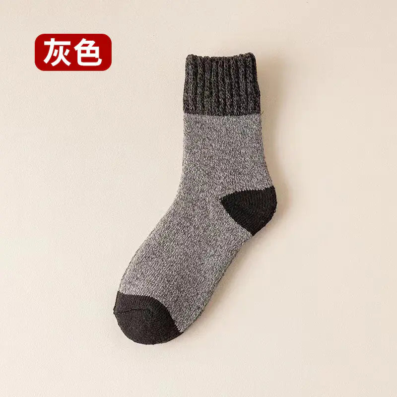 Thick Warm Wool Socks for Autumn and Winter (Mid-Calf)