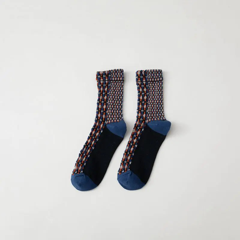 Retro Japanese British Style Cotton Tube Socks