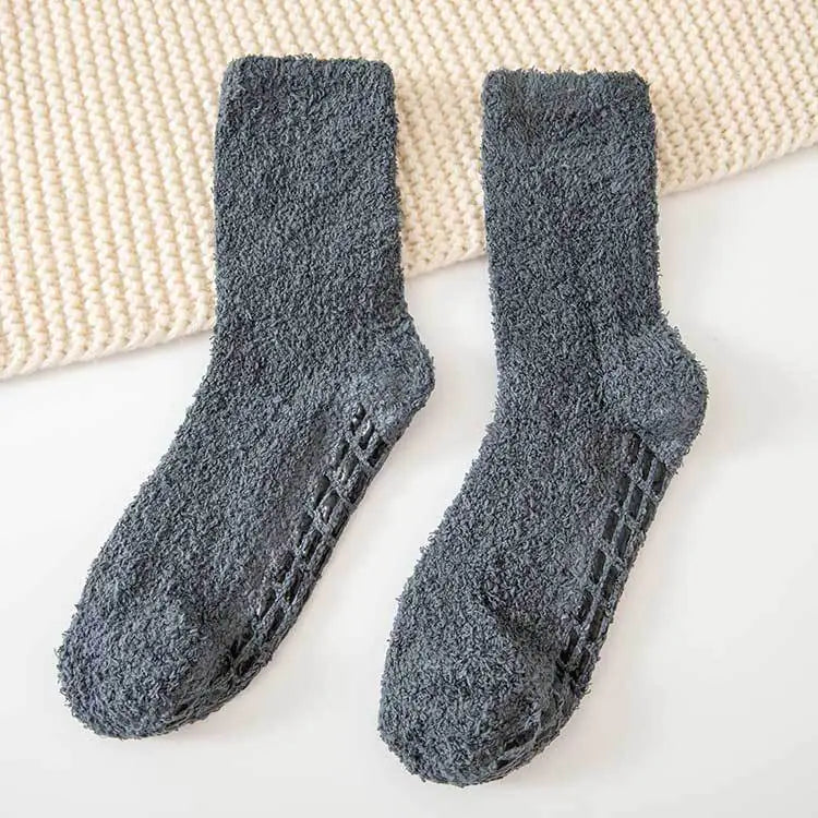 Men's Thick Coral Fleece Socks, Warm Mid-Calf Style