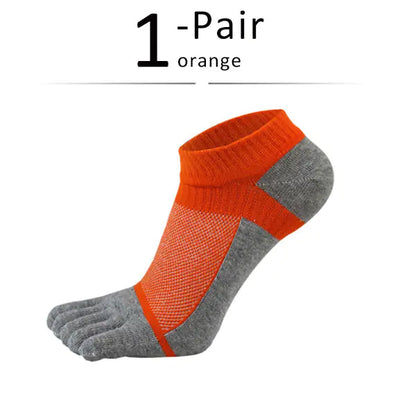 Men's Cotton Five-Finger Sports Socks - Breathable Comfort