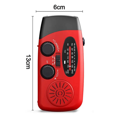 Emergency  Radio Crank Solar Hand Weather 1000mAh Power Bank Charger Flash Light