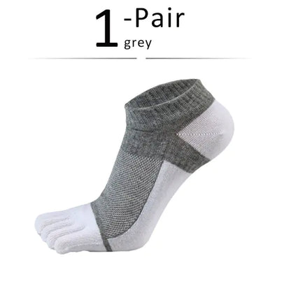 Men's Cotton Five-Finger Sports Socks - Breathable Comfort