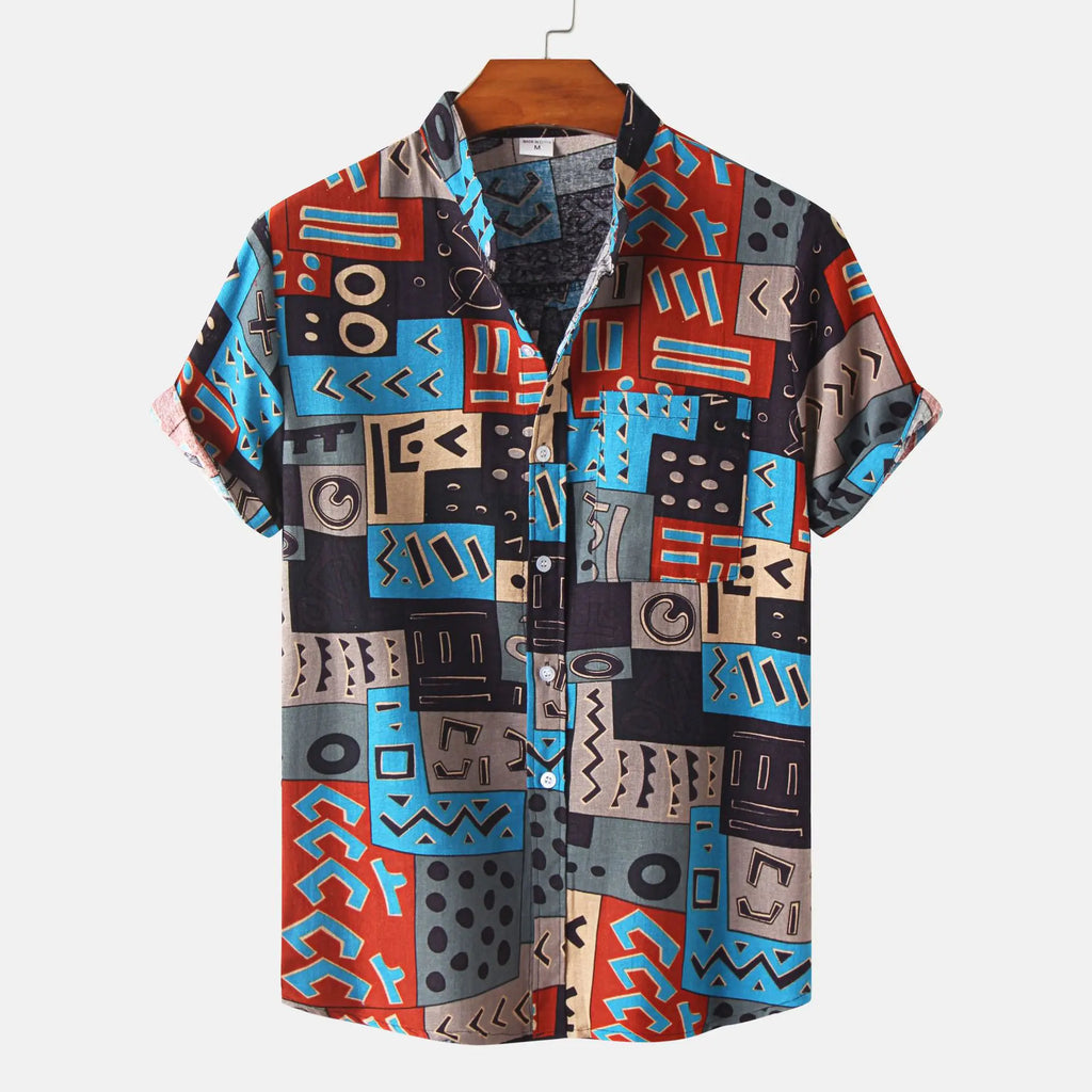 Men's Short Sleeve Casual Button Shirt