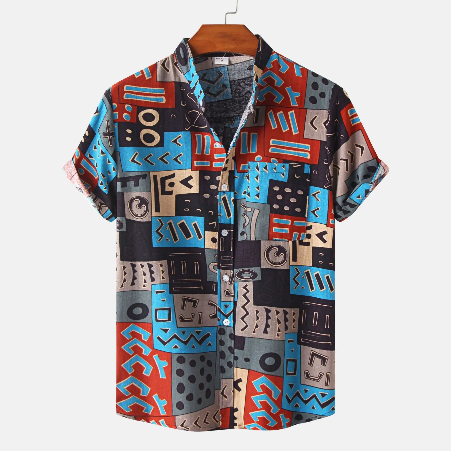 Men's Short Sleeve Casual Button Shirt