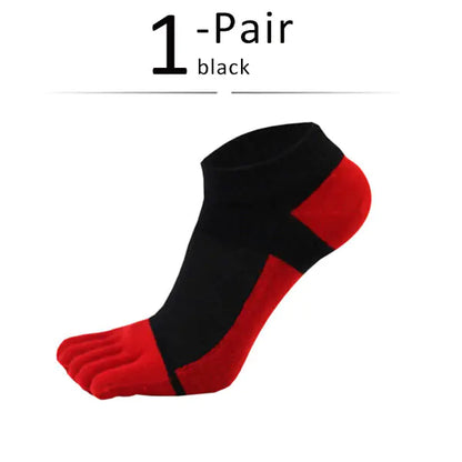 Men's Cotton Five-Finger Sports Socks - Breathable Comfort