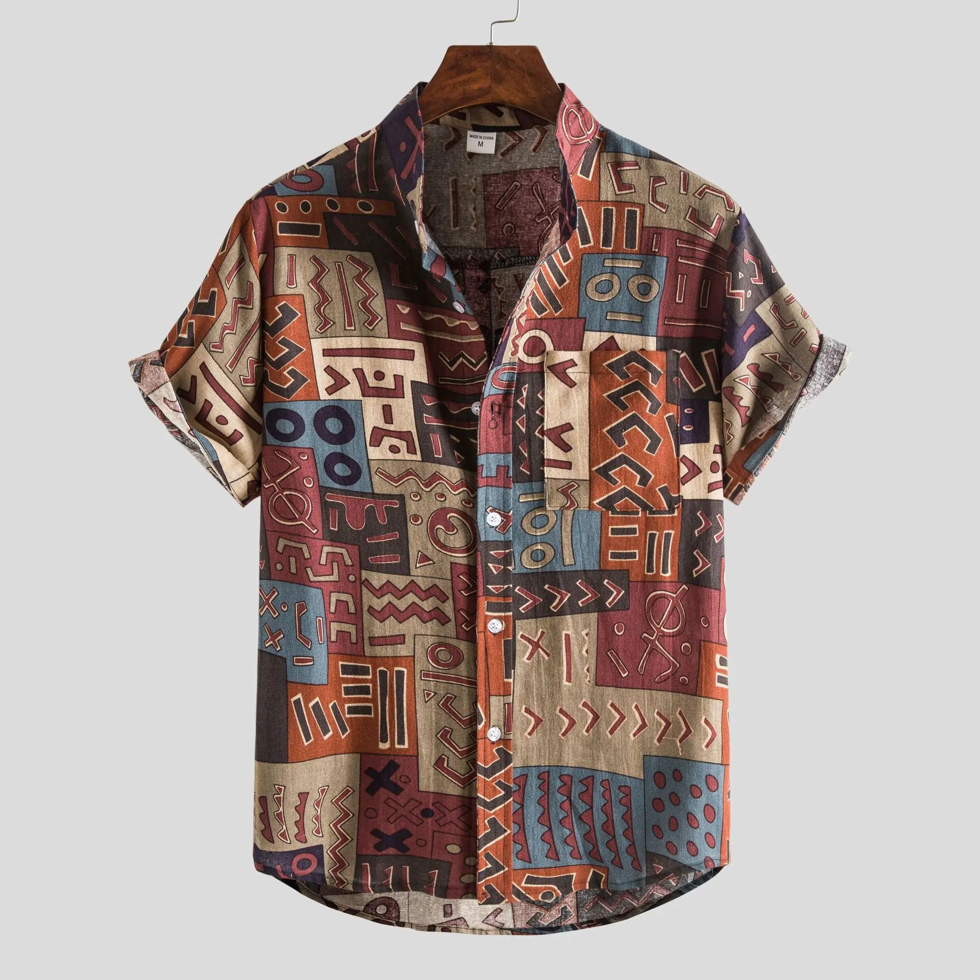 Men's Short Sleeve Casual Button Shirt