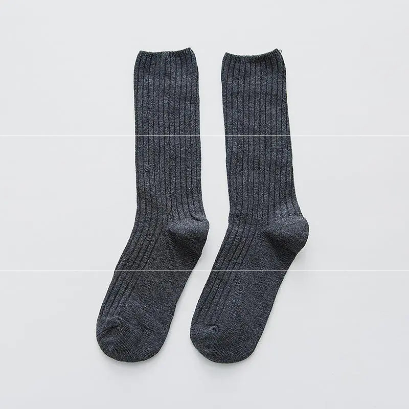 Striped Long Tube Cotton Socks for Women in Autumn/Winter