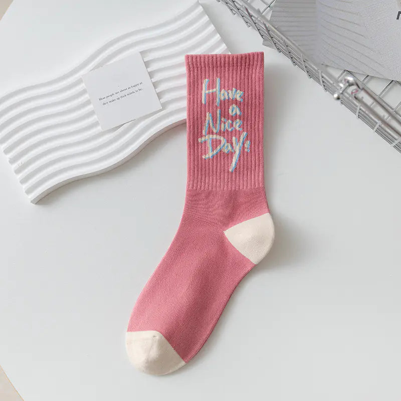 Medium Length Cartoon Jacquard Socks for Women