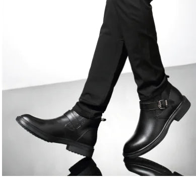 Plush Cowhide Cotton Business Boots Leather Shoes