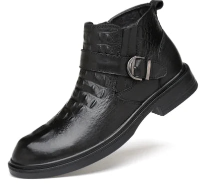 Plush Cowhide Cotton Business Boots Leather Shoes