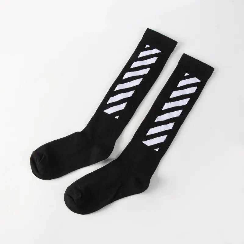 Retro Striped Couples Skateboard Long Socks (Cotton)
