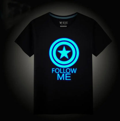 Glow-in-the-Dark Superhero Graphic T-Shirt