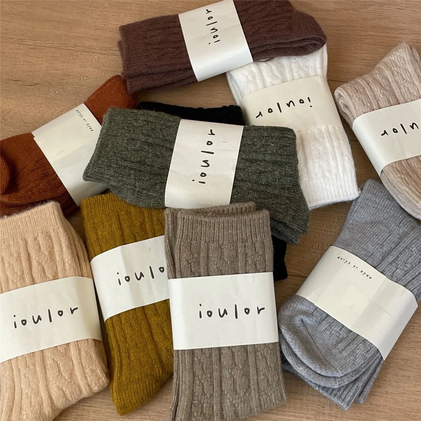 Warm Thick Japanese Solid Color Mid-Tube Socks
