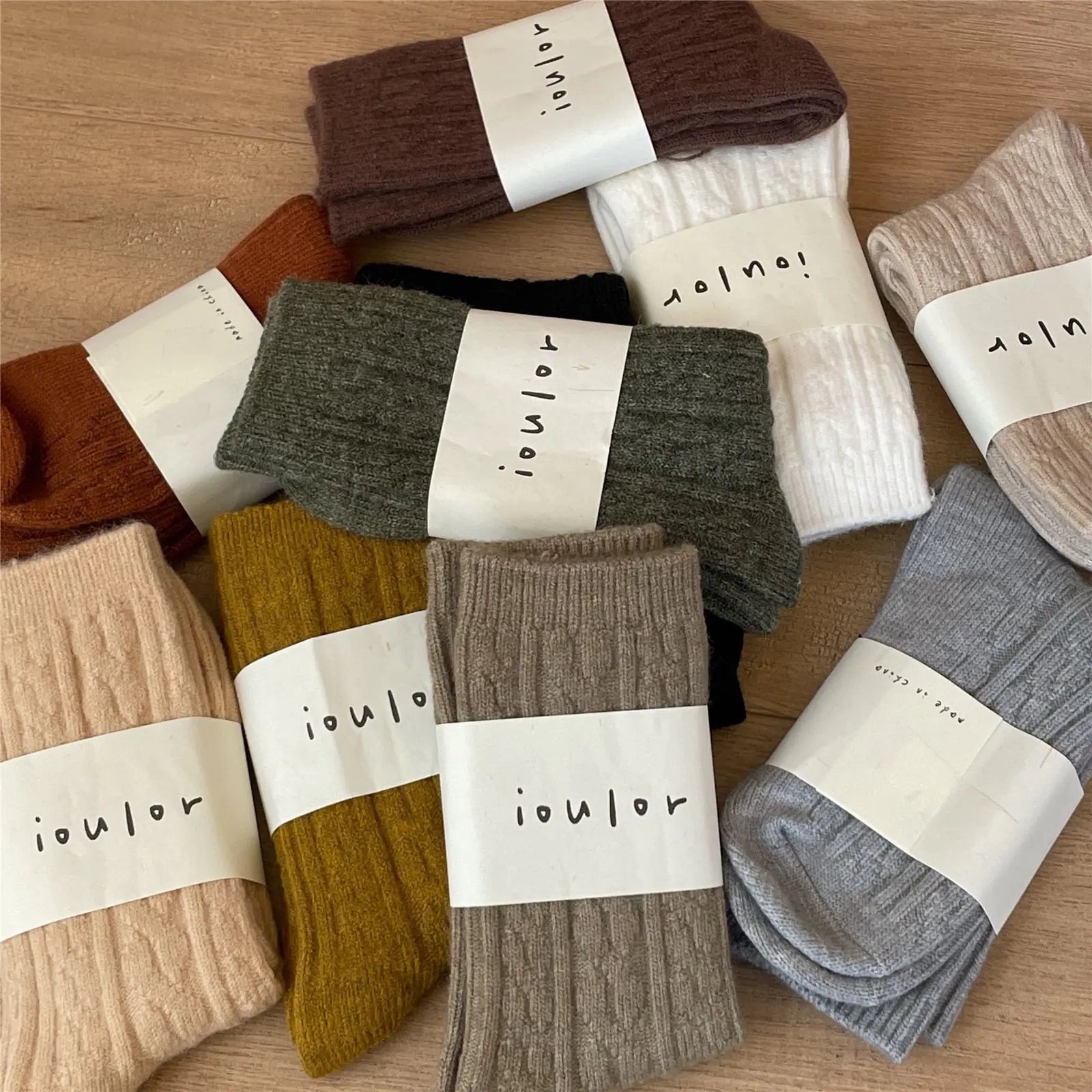 Warm Thick Japanese Solid Color Mid-Tube Socks