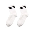 Japanese Style Mid-Calf Socks with Rainbow Stripes